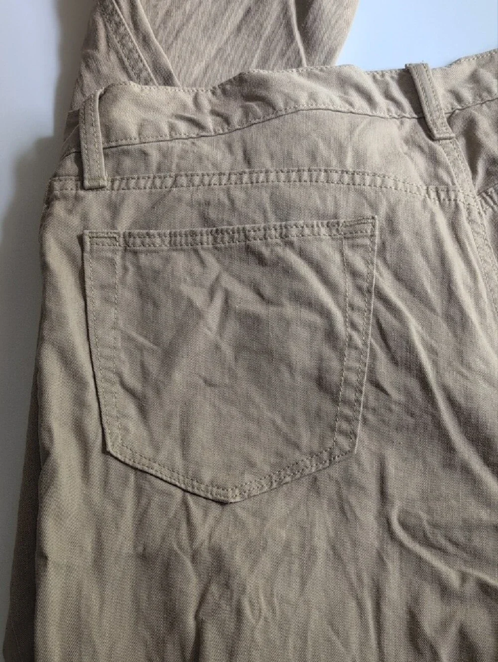 Banana Republic Men's Slim Fit 34x32 Linen Cotton Blend Khaki Pants